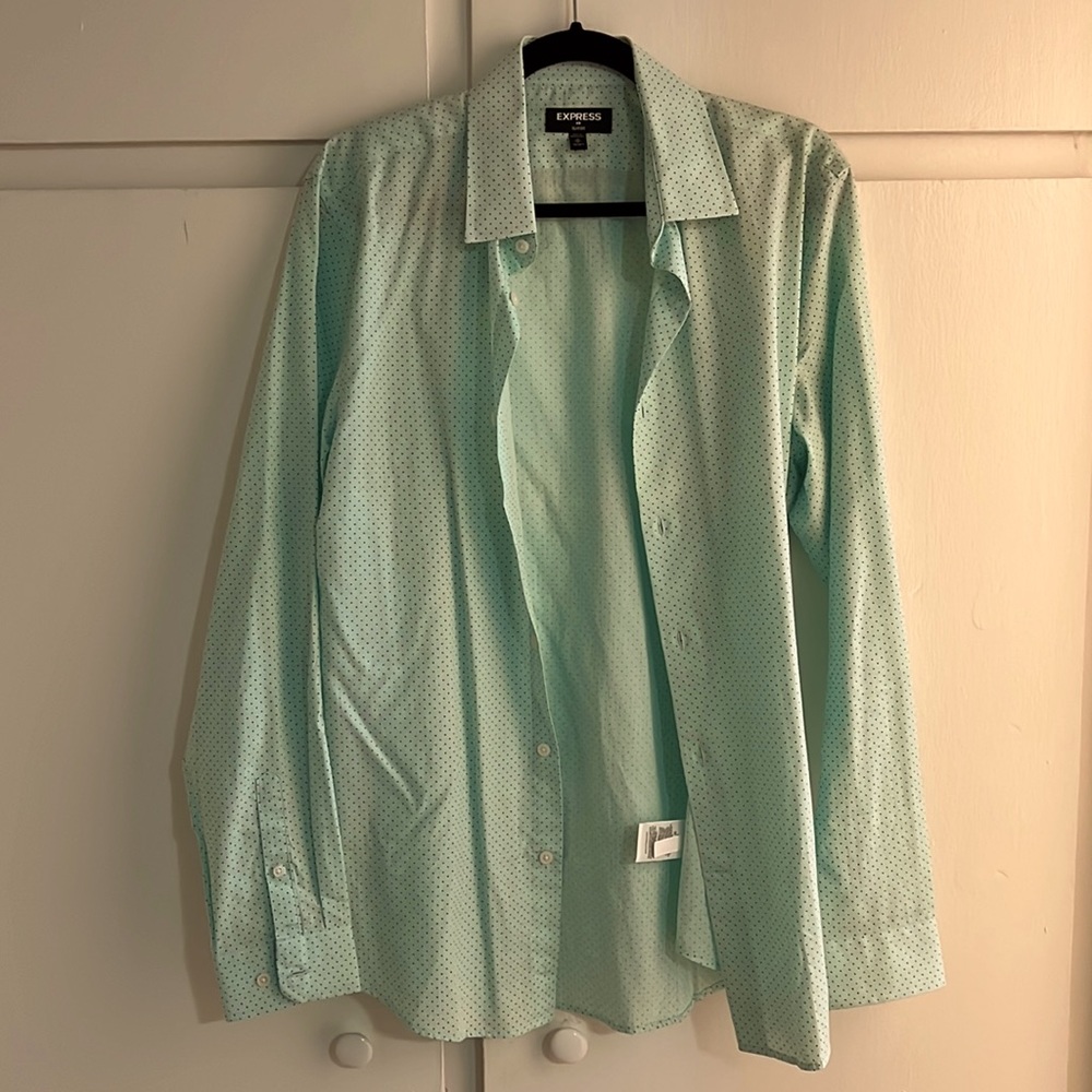 Express Classic fit dress shirt mint color